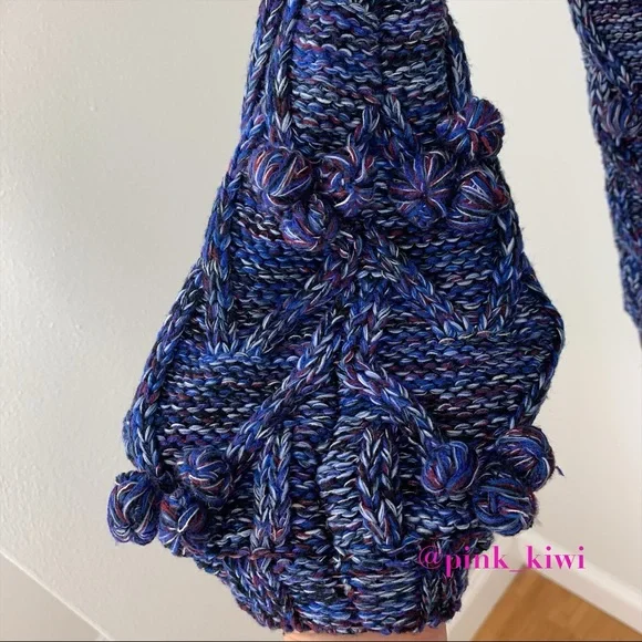 🆑 For Love and Lemons Knitz Indigo Mini Cable Dress - Picture 8 of 16